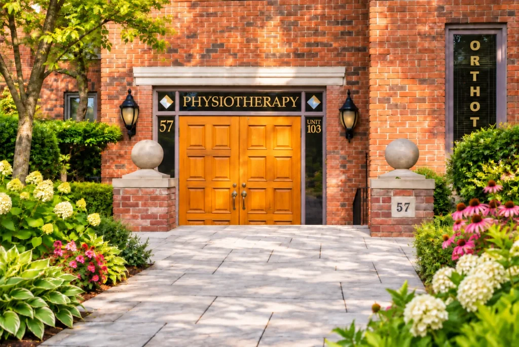 Entrance to Village Physiotherapy & Rehabilitation Centre in Mississauga